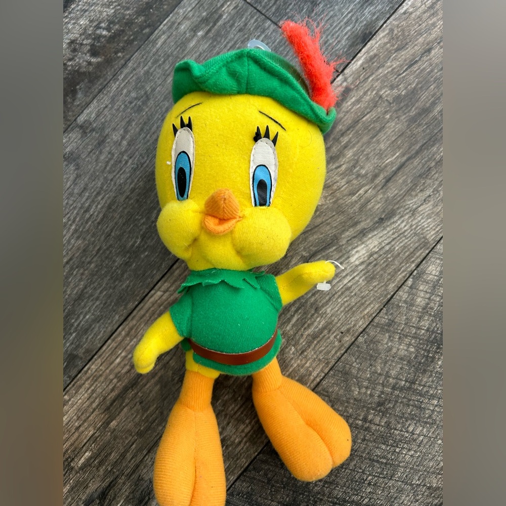 Tweety Bird Plush in Green and Red outfit 90s